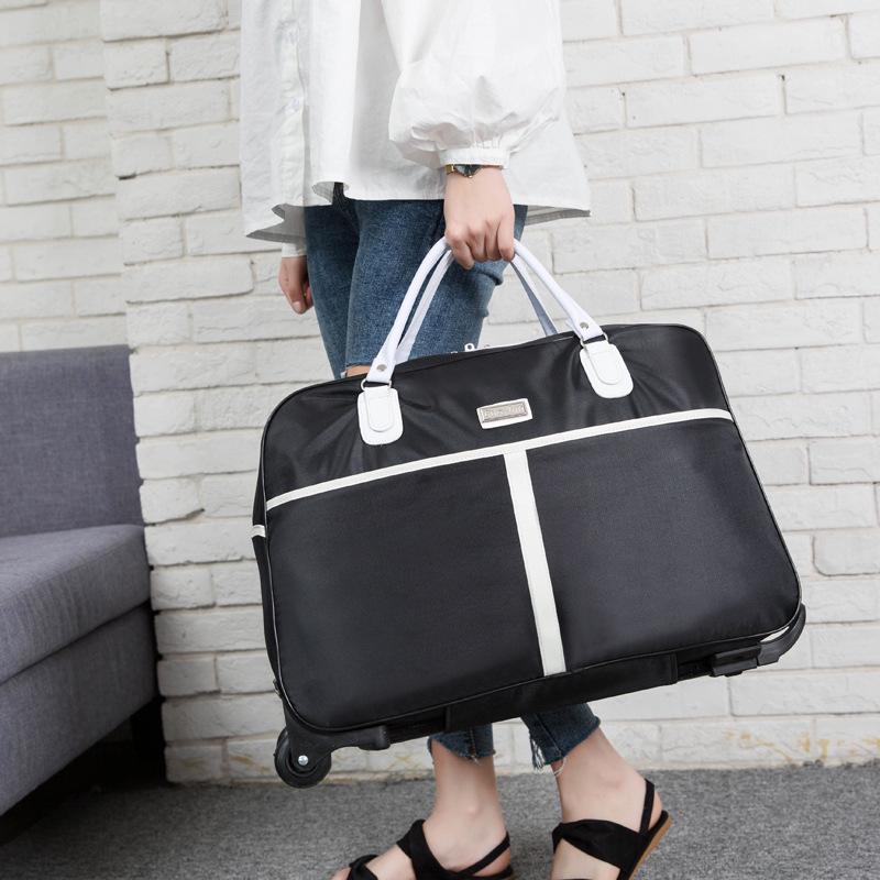 Korean Style Large Travel Trolley Bag - Lightweight, Foldable Carry-On for Women, Men & Students
