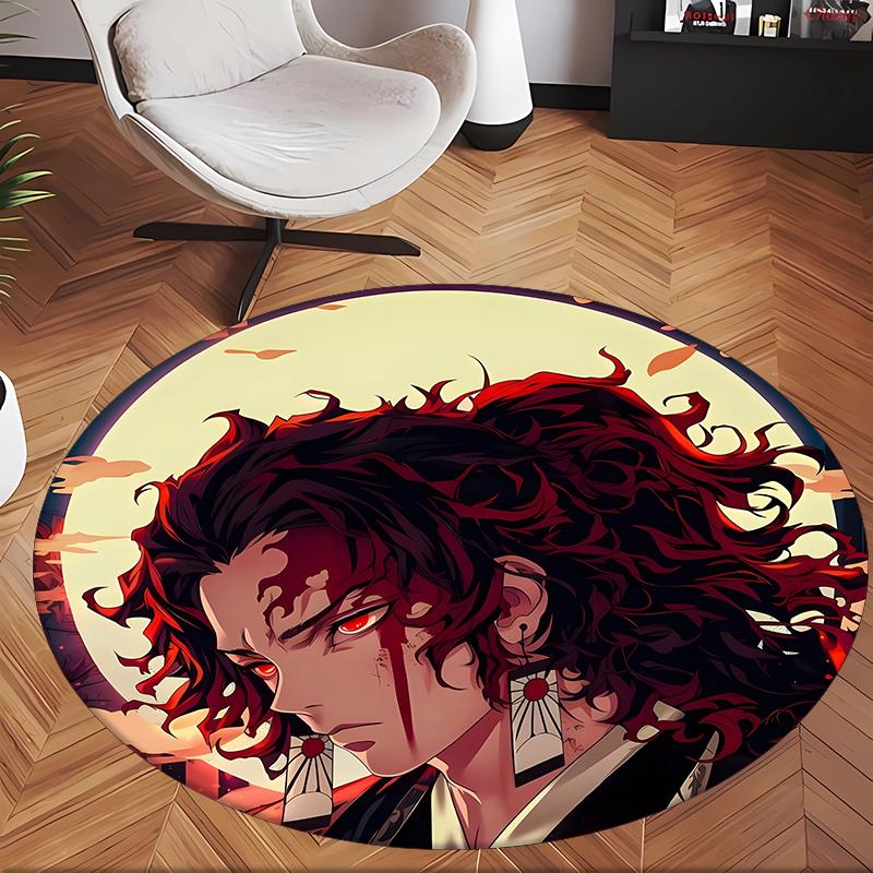 Uccisore di demoni (19) Tappeto Rotondo per Ufficio Tappeto Decorativo per Pavimento per Ufficio Camera da Letto Soggiorno e Spazio Domestico