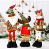 Vintage Snowflake Checkered Fabric Stretch Christmas Doll Ornaments, Tabletop Doll Decor, Christmas Gift for Home Hotel Shopping Mall