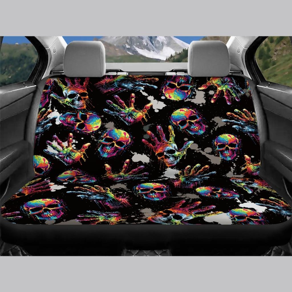 Universal Auto Seat Covers Digital Print Abstract Patterns Waterproof Airbag Compatible Front Rear Seat Protectors Full Set
