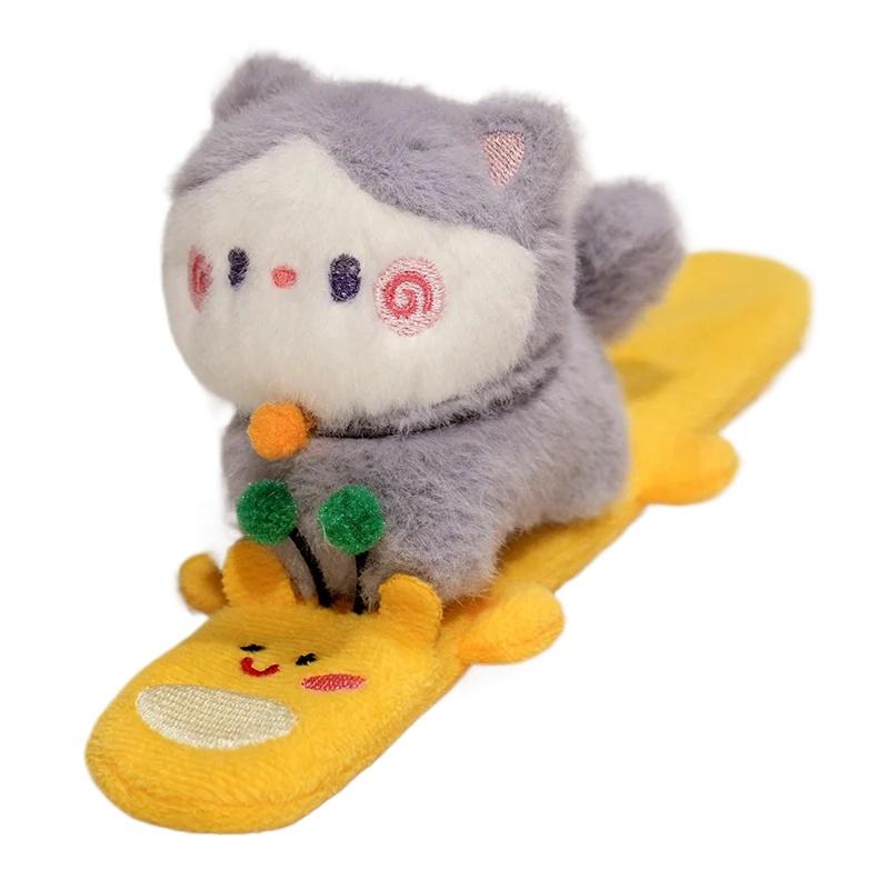 Capybara Slap Snap Wrap Wristband Bracelet Kawaii Animal Plushie Cute Dog Cat Plush Hand Ring Soft Toys Creative Funny Gift