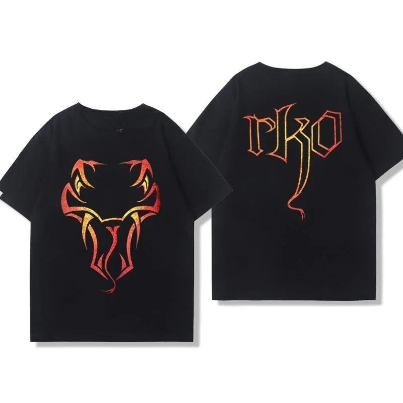 Men Funny Tee Wrestler Auden Randy Peripheral T-shirt Short Sleeved Wrestling Snake Men's and Women's Cotton Top Fashion