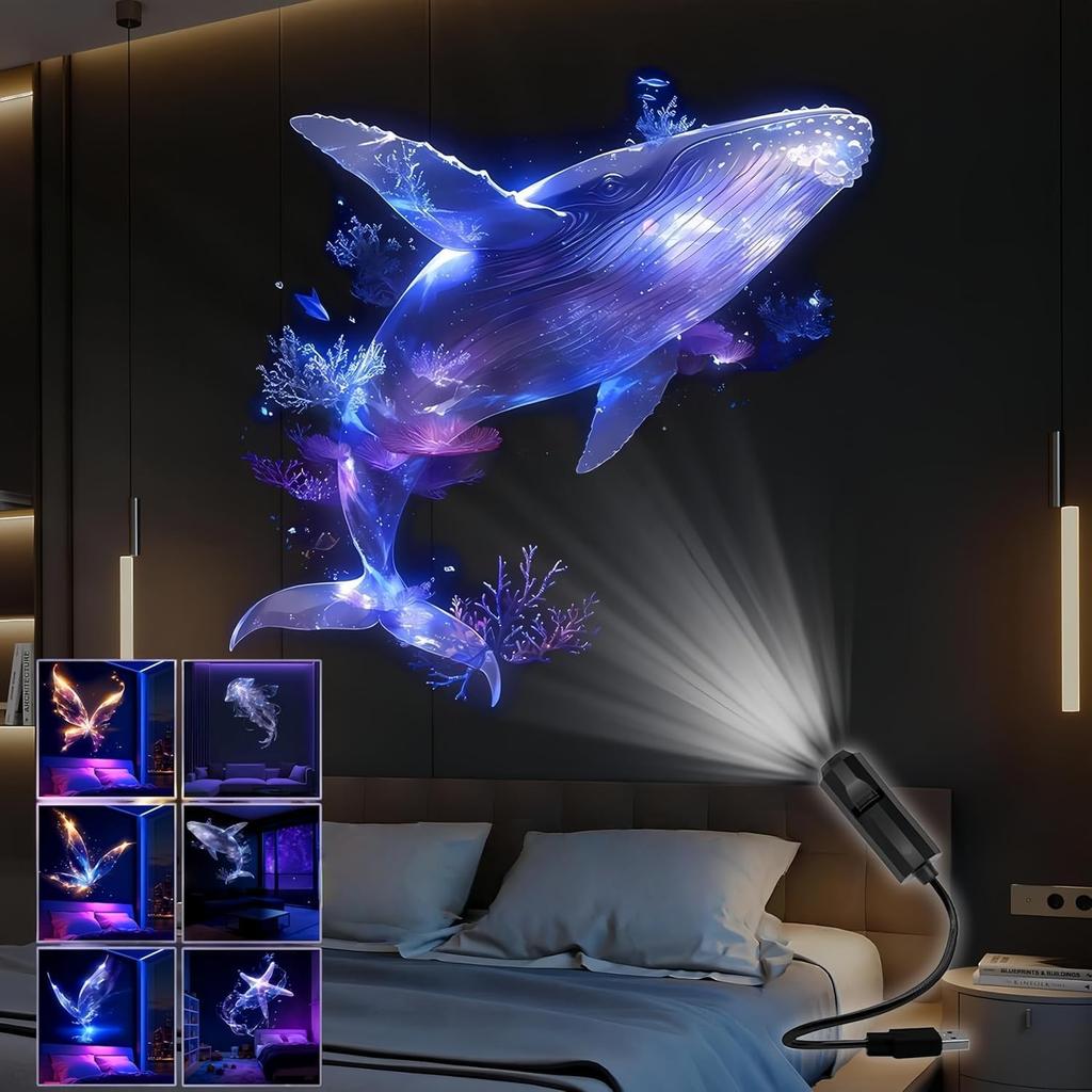 Starry Sky & Moon Light Projector with 10 Projection Patterns, Dimmable, Bedroom Night Light, Stylish Background Light, Interior Decor, Gift, Ocean &
