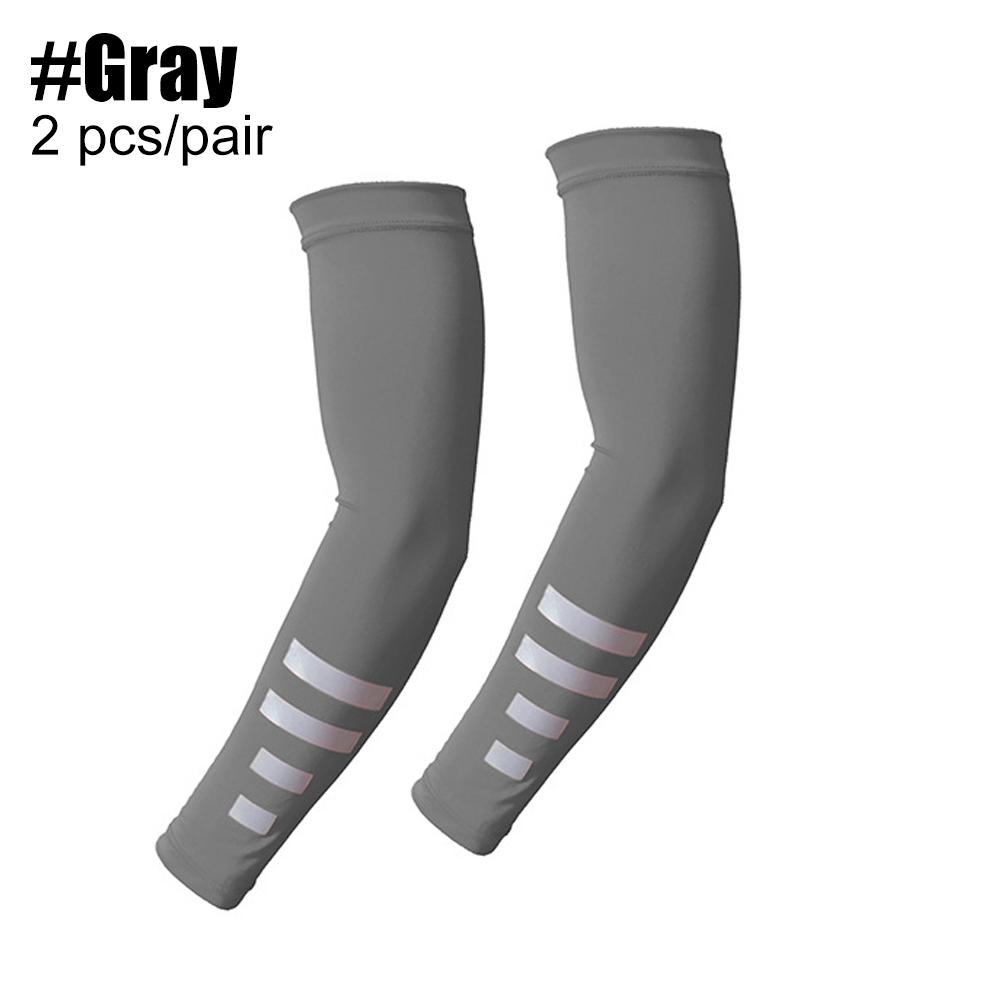 

1Pair Sun Protection Sleeves -Reflective Stripe Uv Arm Sleeves For Outdoor Sports,Golf Cooling Arm Sleeves,Baseball Sun Sleeves