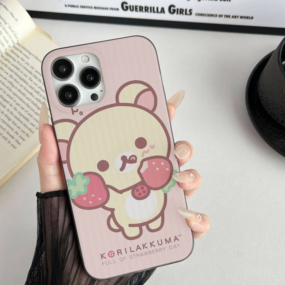 

Аниме Милый Мультяшный Рилаккума Фильм Для IPhone 17 16 15 14 13 12 11 Pro Max Plus Pro Прозрачный Чехол для Телефона Нескользящий Корпус iPhone 13 pro