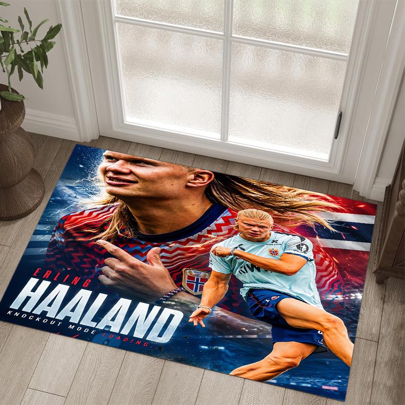 Tappeto in Cristallo di Velluto Design Erling Haaland Accogliente Non?Tappeto Stampato Antiscivolo per Camera da Letto Soggiorno Ingresso
