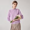Zhaojun Women's Mock Neck 100% Cashmere Cable Knit Sweater