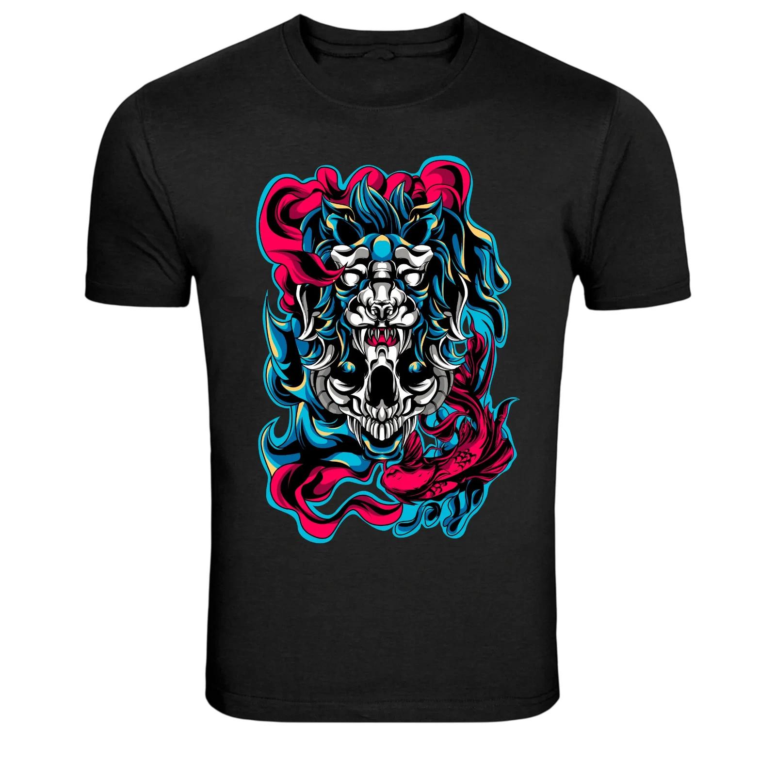 Neon Demon Skull Graphic T Shirt Dark Art Style Tee XXXL