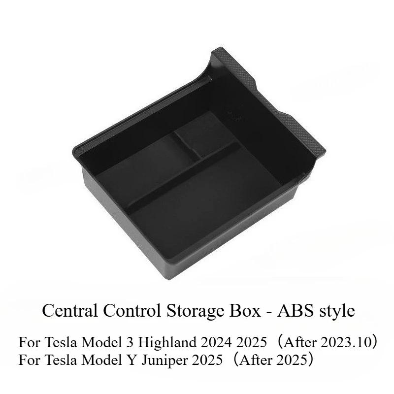 For Tesla Model Y Juniper 2025 Model 3 Highland Central Control Storage Box Armrest Box Storage Organizer Tray Car Accessories