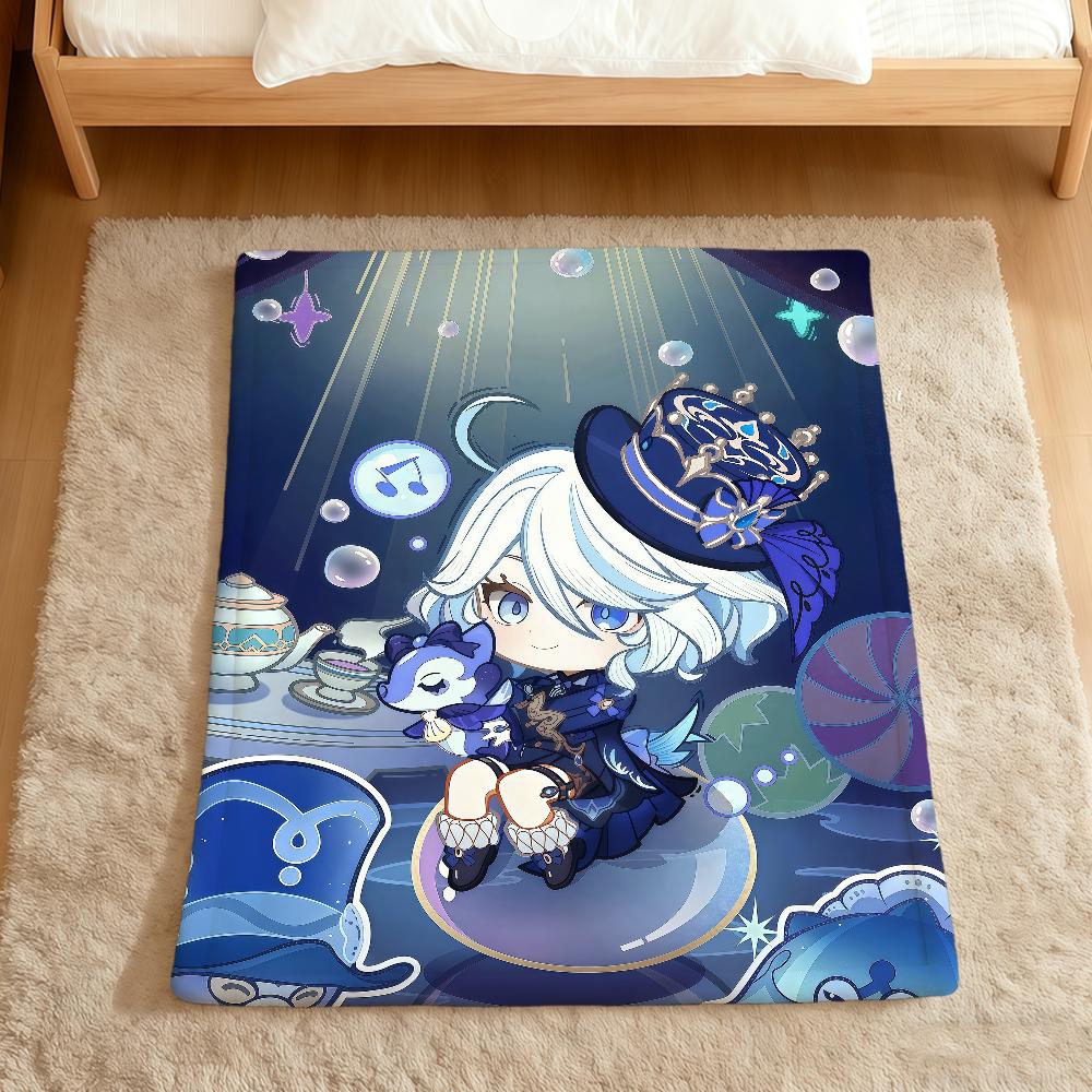 Game Lumine Genshin Impact Diluc Chibi Flannel Soft Warm Plush Blanket Sofa Living Room Pet Hogar Bedroom Gift Home Car Portable