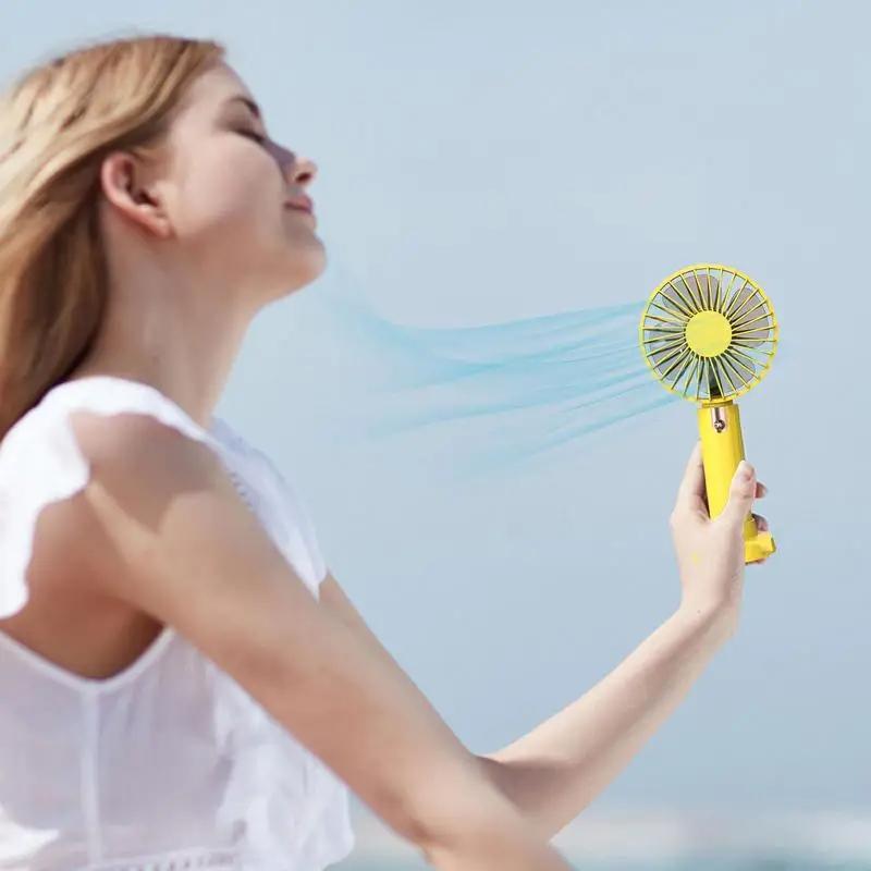 Przenośny mini wentylator 3 prędkościowy akumulatorowy ręczny wentylator chłodzący biurko elektryczny wentylator idealny podróżny kemping przenośny wentylator na kemping