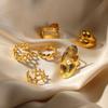 18k Gold-Plated Double-Layer Stainless Steel Geometric Open Women's Ring