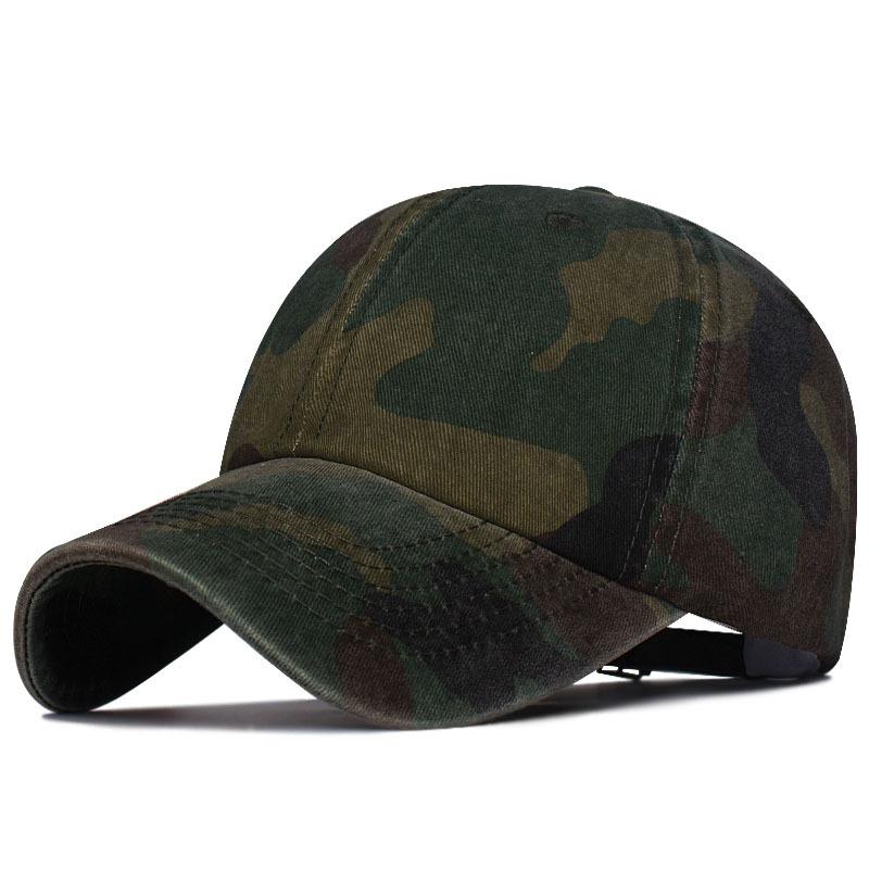 New Cotton Washed Denim Camouflage Curved Brim Baseball Cap Spring and Summer Men's and Women's Fashion Trend with a Cap