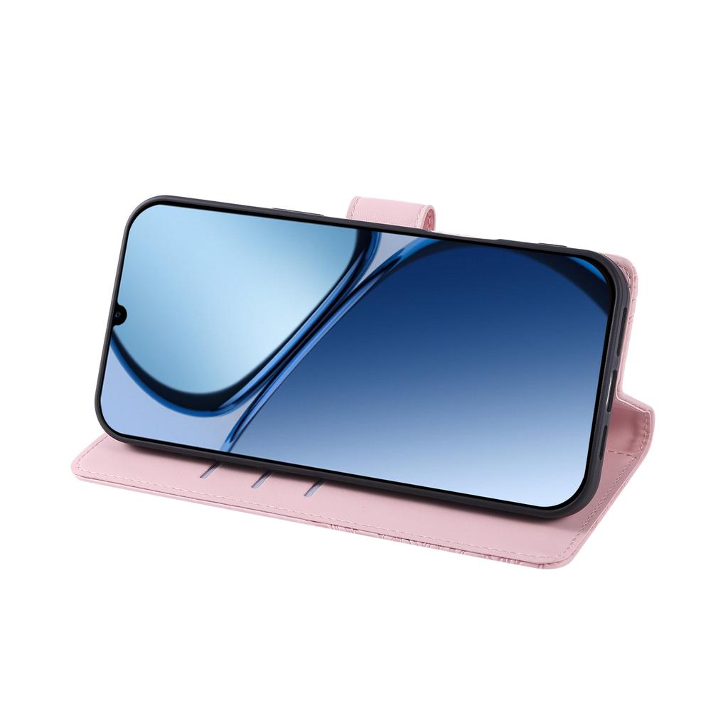 For Samsung Galaxy A07 4G/A06 4G/A06 5G Case Rose Flower PU Leather Wallet Phone Cover with 3 Card Slots/Wrist Strap