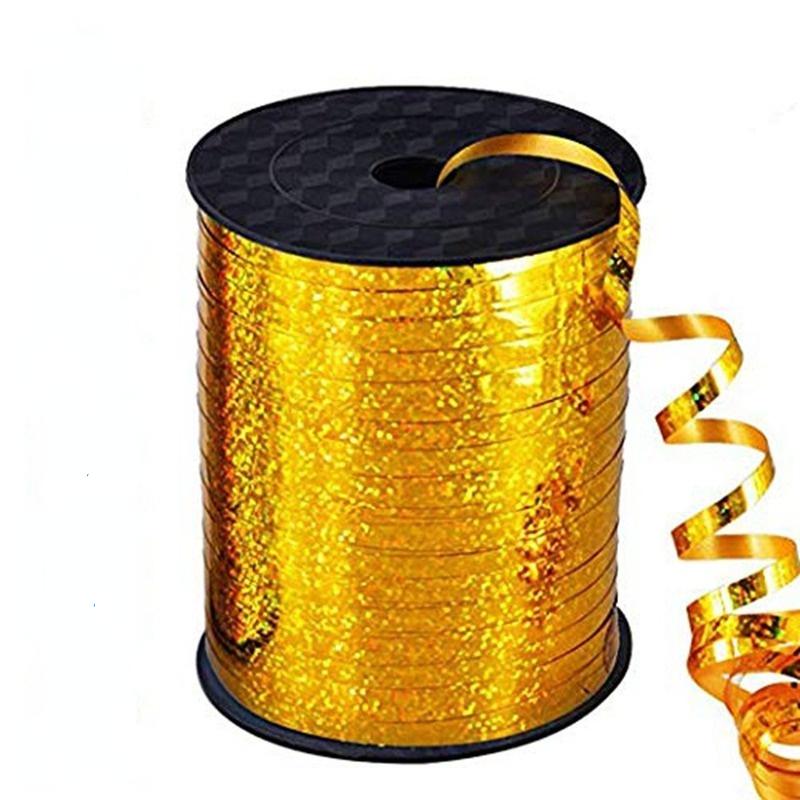 500Yard Laser Ribbon New Satin Ribbons Wedding Birthday Party Decorative for Balloons Gift Bag Cake Packing