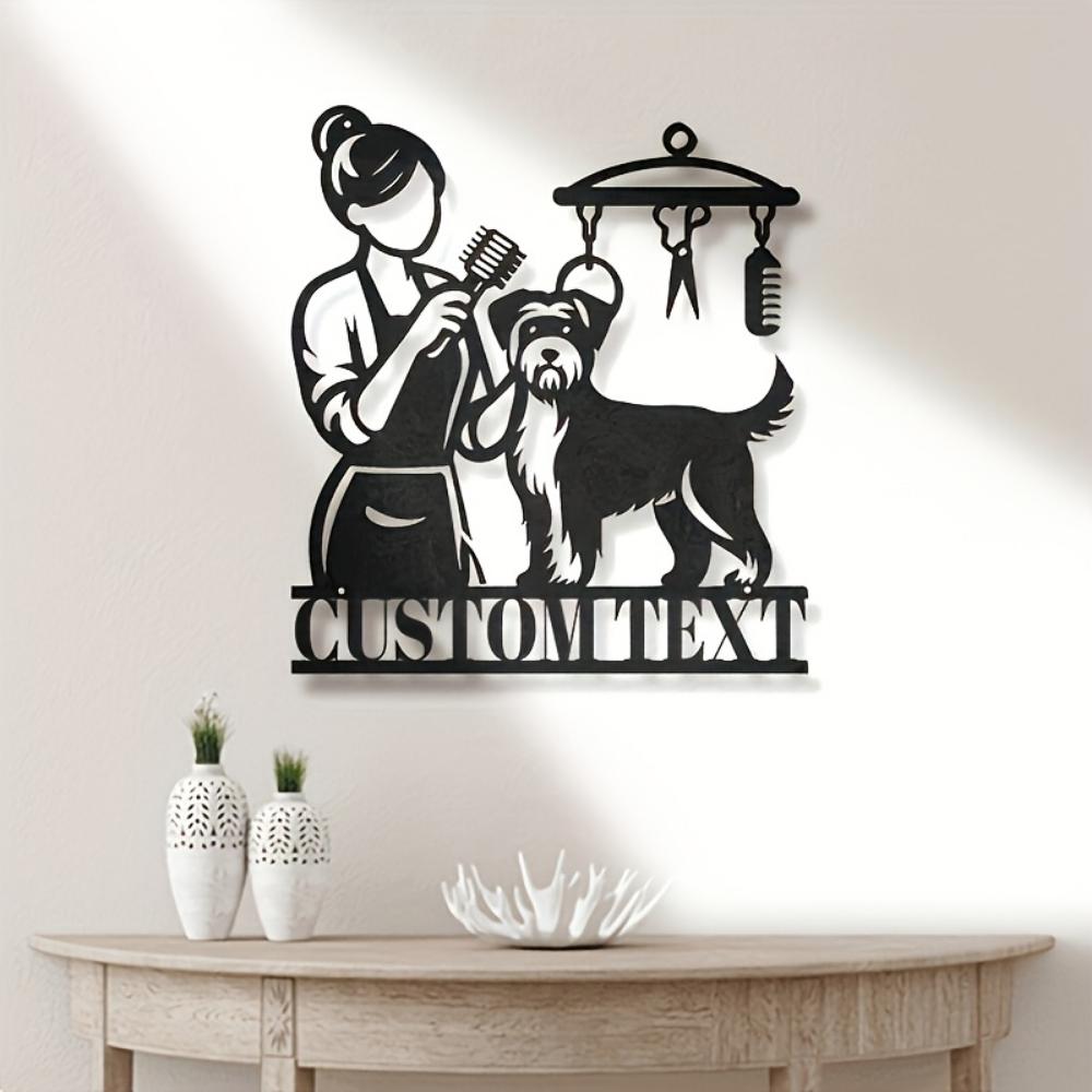 Personalized Metal Dog Groomer Sign with Adhesive Backing
