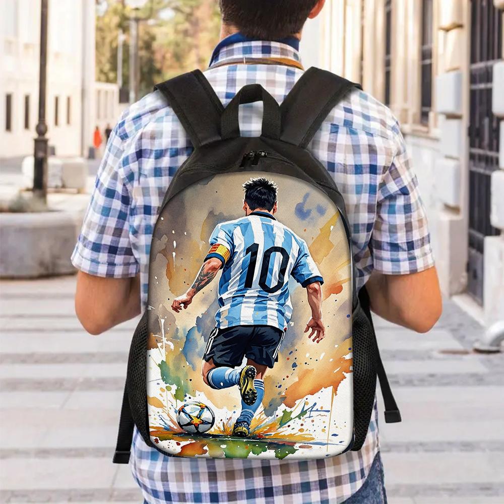 3PCS No.10 Football Player Backpack Set | Large Capacity Casual Backpack with Matching Clutch & Tote Bag, Ideal for Daily Use