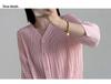 Miyake 2026 Elegant V-Neck Pleated Slim Fit Shirt for Women