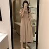 2026 Summer New French Sweet Square Neck Bubble Sleeve Dress for Women, Small Waist and Thin Fairy Dress