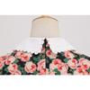 Temperament Damenbekleidung Sommer Neuprodukt Bündel Hals Puppenkragen Kurzarm Retro-Stil Mittellanges und langes bedrucktes Kleid