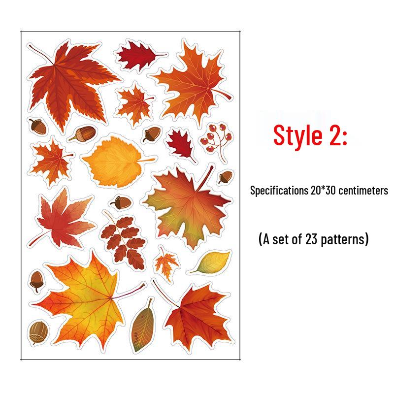 Thanksgiving Turkey & Autumn Maple Leaf Wall Stickers