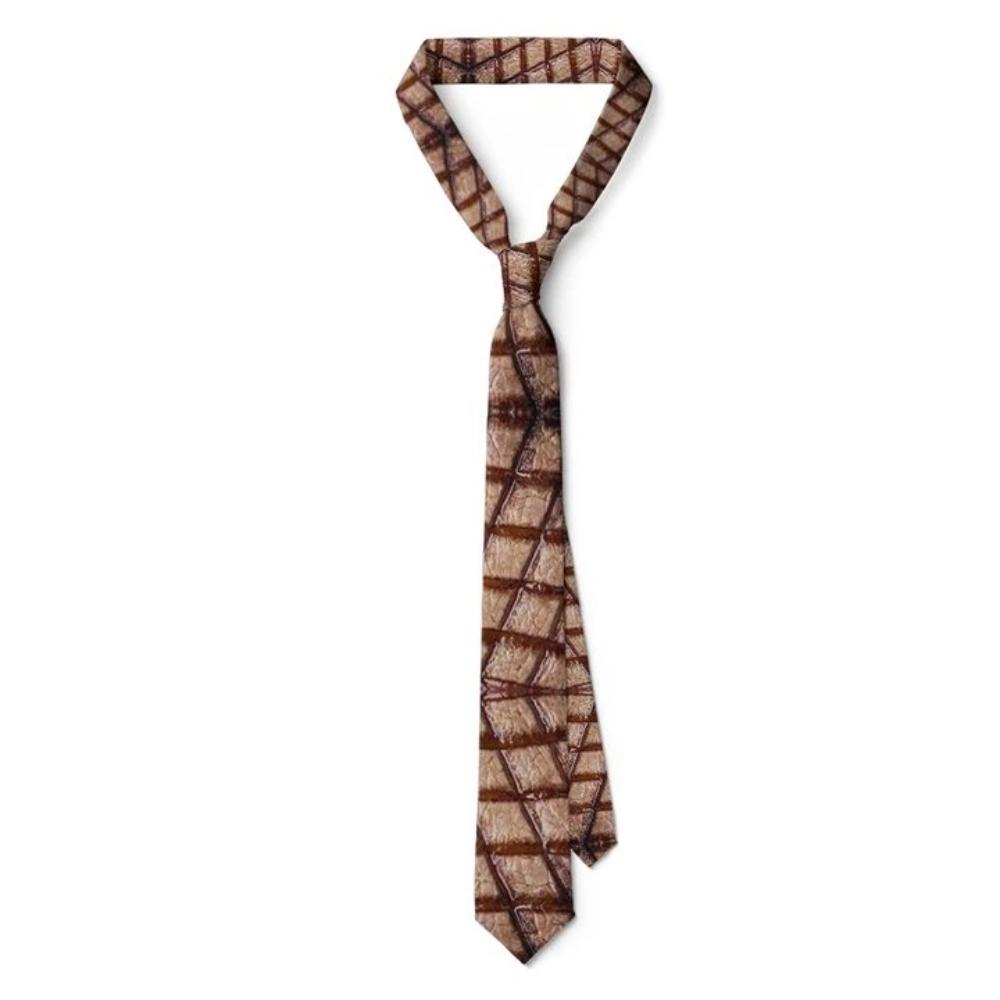 Adjustable Meat Style Design Tie Narrow Steak Food Printing Men Necktie Shirt