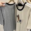 Colorful Horse Print Plus Size Summer Casual Loose Women's Cotton T-shirt