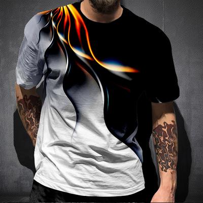 Sommer-T-Shirt mit Farbverlauf, 3D-Druck, Herren-Digitaldruck, kurzärmelig, T-Shirt für Herren in Übergröße