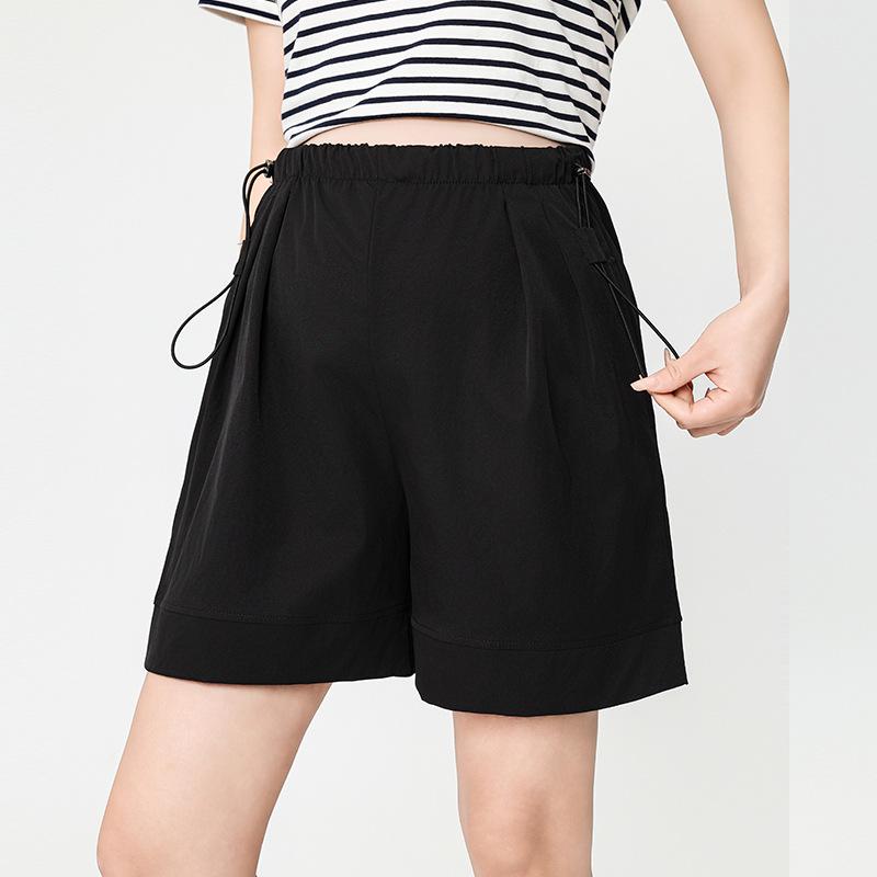 Summer Ice Silk Maternity Shorts: Lightweight, Wide-Leg, No Belly Support 2XL