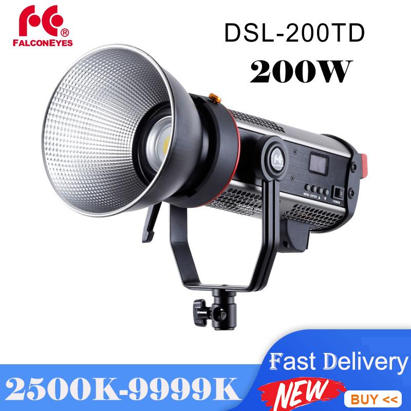 

FalconEyes 200 Вт светодиодный заполняющий свет для студийной видеосъемки, приложение Ctrl 2500-9999K для интервью/прямого вещания Fotografia DSL-200TD