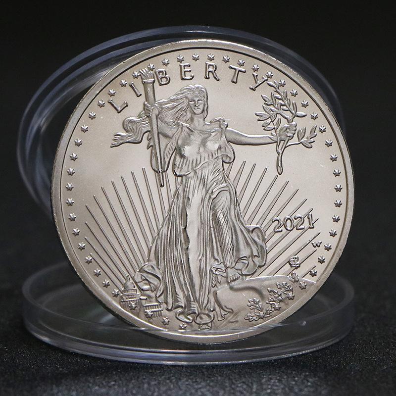 Statue of Liberty Commemorative Coin, Commemorative Medal, Coin, Eagle Ocean Gold and Silver Commemorative Coin, Christmas Gift, Stocking Stuffers