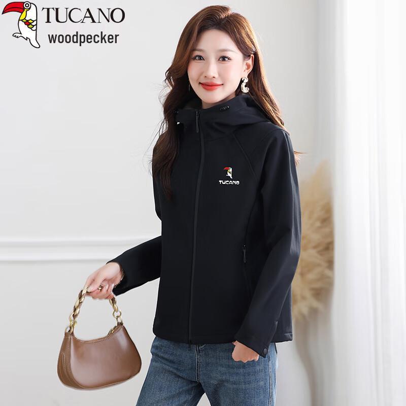 

Женская куртка Woodpecker с капюшоном свободного кроя для весны и осени 4XL