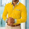 Men's Stand Collar Long Sleeve Business Casual Dress Shirt with Collar