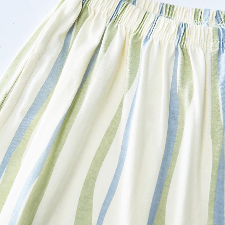 Pure Cotton Breathable and Comfortable Women's Pajamas Striped Dog Decorative Home Clothing Set