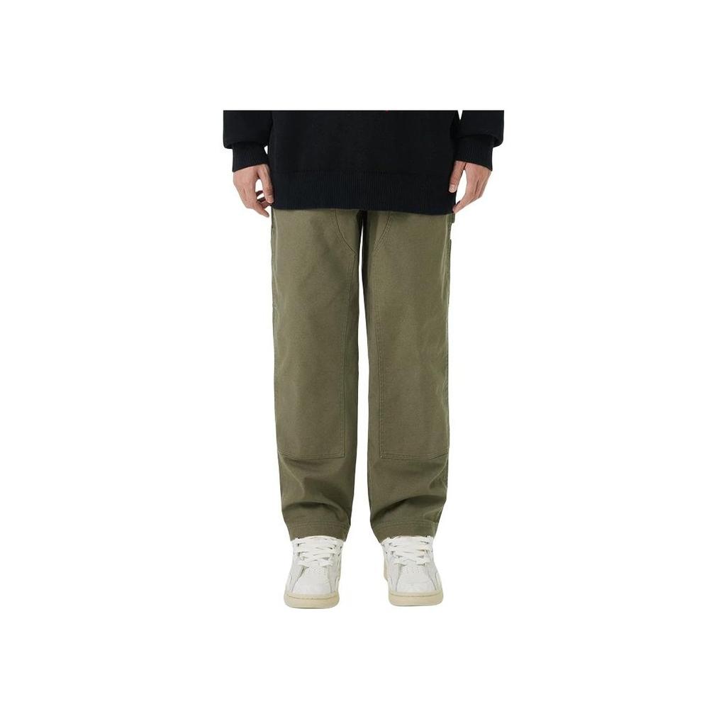 Li-Ning SS23 Skateboard Series Straight-Leg Loose Casual Trousers Men Bottoms Army-Green AKXT049-2