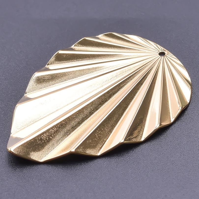 Real Gold Plated Stainless Steel Plant Charms For Jewelry Making Supplies Rose Plum Blossom Leaves 5pcs/Lot Pendant DIY Pendant