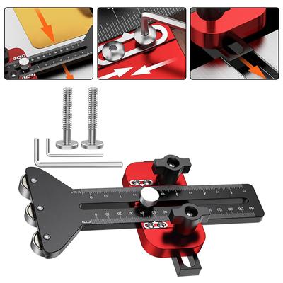Thin Rip Table Saw Jig With 3 Pulleys Woodworking Table Saw Plate Cutting Locator Workbench Sliding Groove Positioning