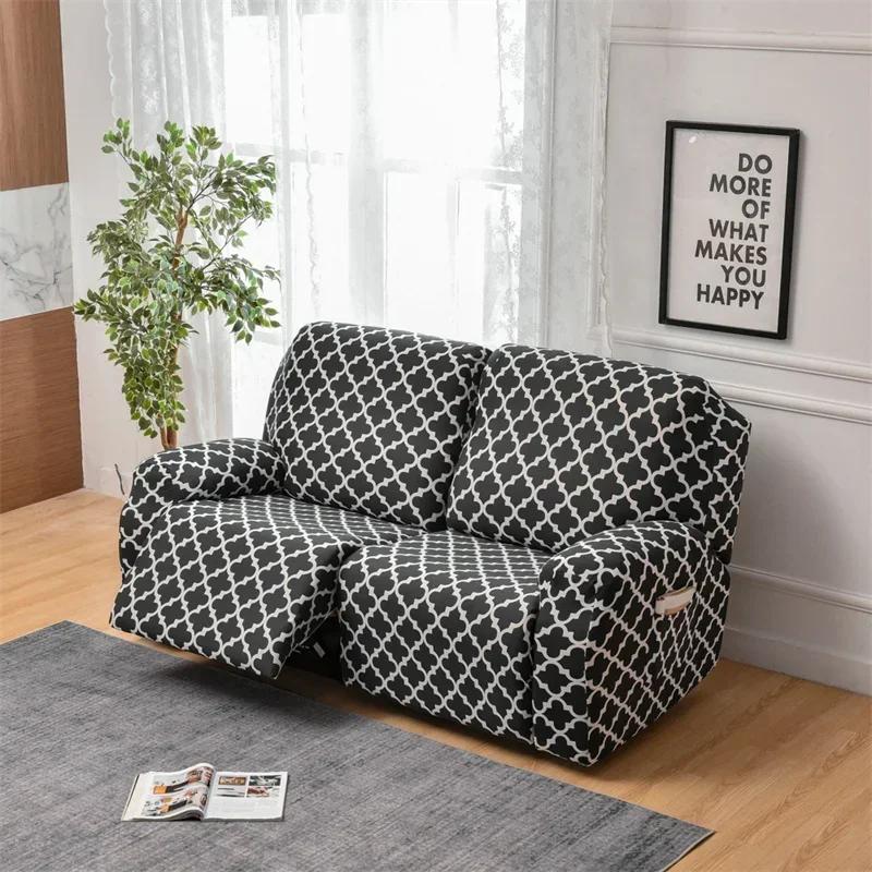 1/2/3 Seater Recliner Sofa Cover Stretch Chair Covers Elastic Sofa Slipcovers for Living Room Armchair Furniture Protector