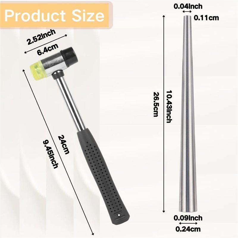 Ring Measurer And Ring Sizer For Ring Enlargement Repair Can Be Hammered Solid Ring Mandrel And Jewelry Rubber Mallet