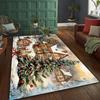 Floor Rug Carpet Christmas Cabin Non Slip Winter Snow Scene Washable Rustic Cottage Sofa Front Apartment Home Decor