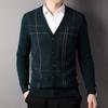 Men's 100% Wool V-Neck Cardigan Sweater