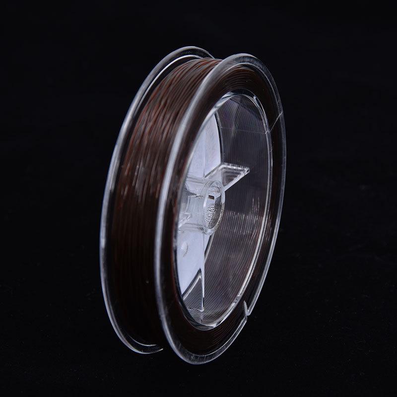 

Прозрачный хрустальный эластичный шнур с бусинами, износостойкий гранатовый браслет с янтарем и агатом, браслет с бусинами Будды, веревка 1.5mm box 12m темно-коричневого