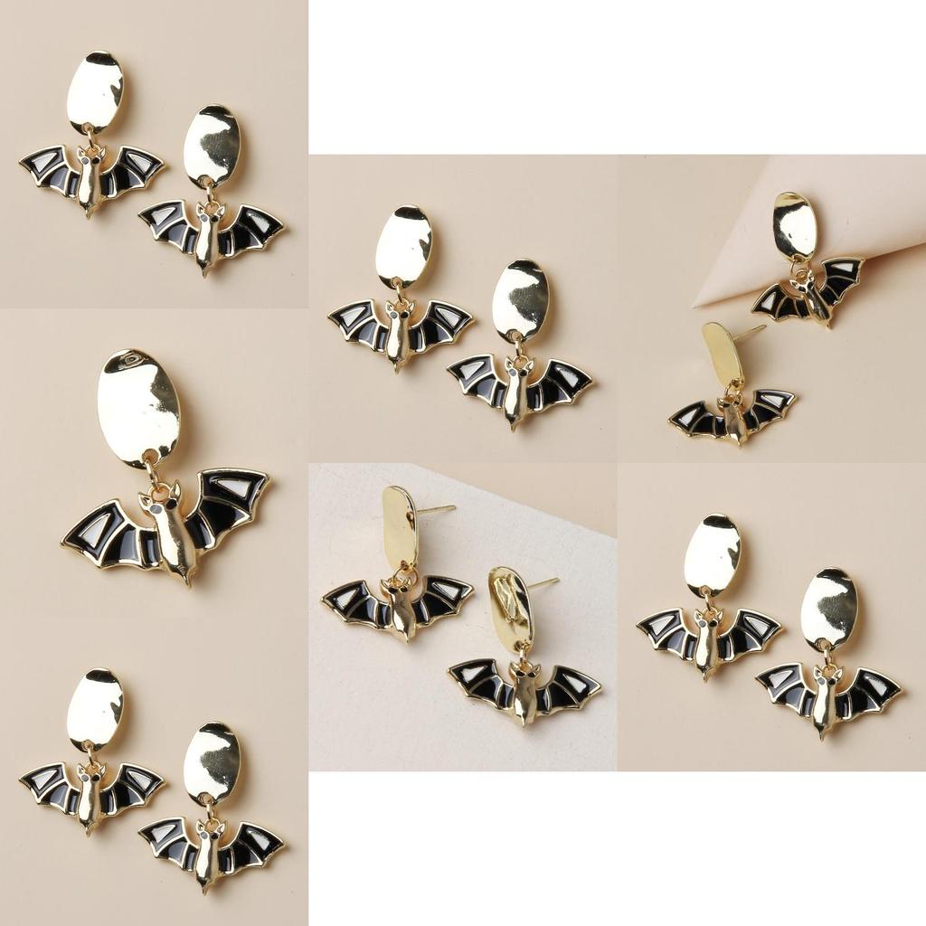 Halloween Bat Earrings With Alloy Material For Women Fashion Jewelry Gift