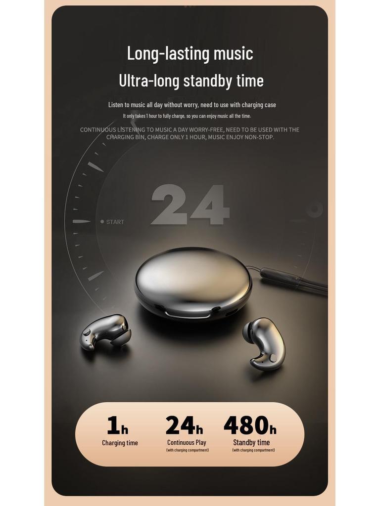 Y29 In-Ear Ultra-Thin Sleep Bluetooth 5.3 Earbuds: High Sound Quality, Long Battery Life, Digital Display.