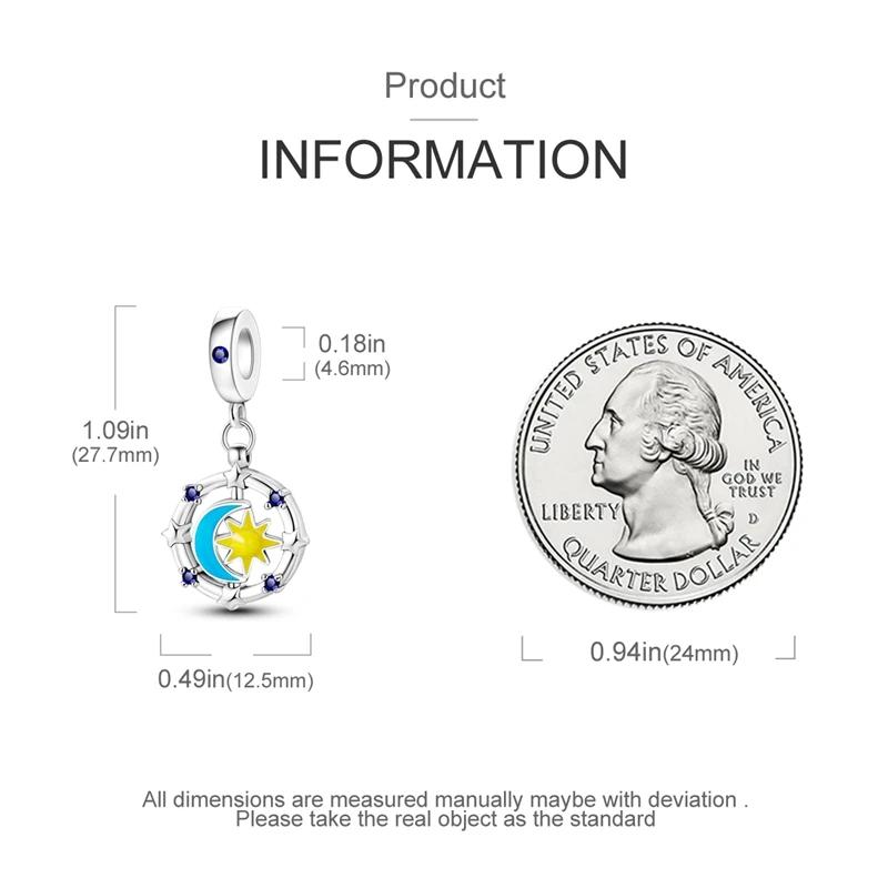 Charms Coppermysterious Luminous Star Moon Pendants Fit Charms Plataoriginal Bracelet Beads Women Jewellery Making Diy