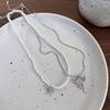 Stylish Beaded Necklace with Bowknot Pendant Choker Necklaces Fashionable Jewelry Gift Adjustable Chain for Women Girls