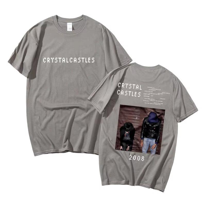Best Famous Crystal Castles Graphic T Shirts Male Gothic Rock T Shirt Unisexs Vintage Tshirt Unisex Women Hip Hop Oversized Tshirts