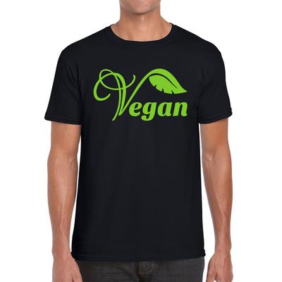 Vegan Logo Green V Leaf Unisex Mens T Shirt Womens Tops Tees