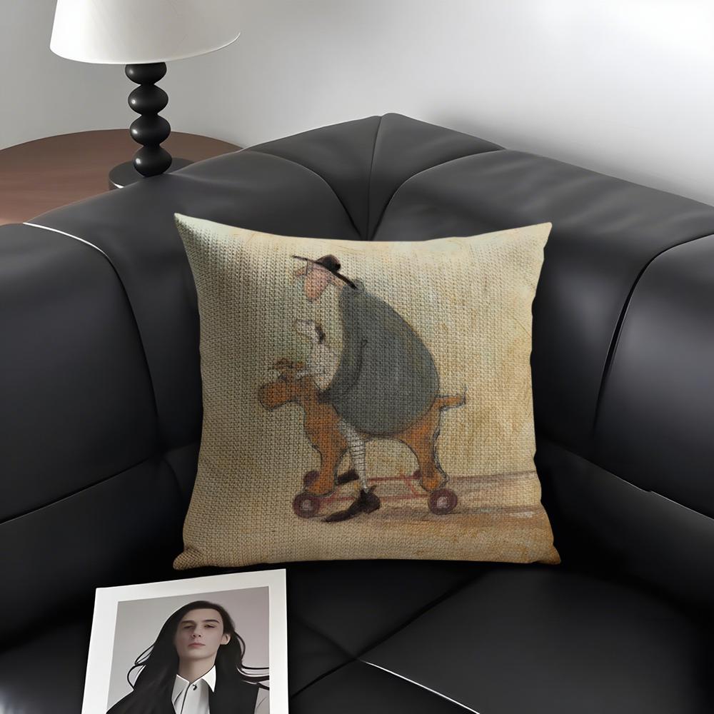 Sam Toft Art Cushion Cover Natural Linen Organic Fabric DoubleSided Printing Sofa Home Decor Gift Pillow Case