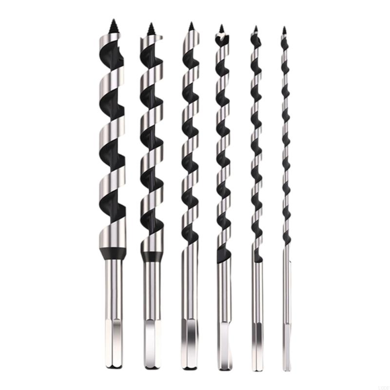 6PCs Long Shank Woodworking Drill Bit Set Enhancing Durability for Solid Door and Engineered Boards